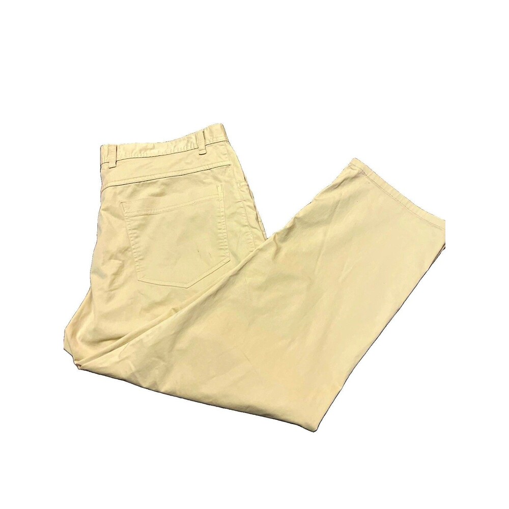 Turtleson Men's Chino Pants 40 Beige Canvas Cotton Elastane Straight Pockets